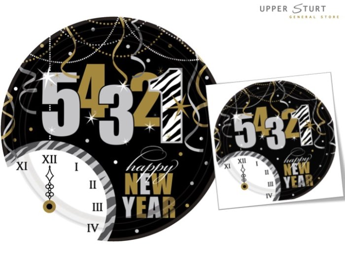 New Year's Wild Countdown Banquet Dinner Plates - 8 Pack
