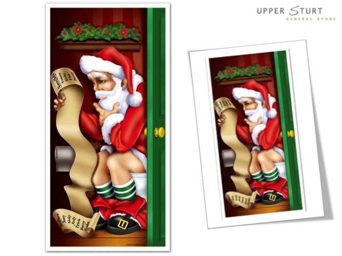 5' Santa Restroom Door Cover