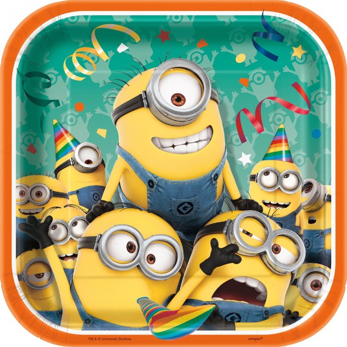Minions Despicable Me - Squared Dessert Plates - 8 Pack - Image 2