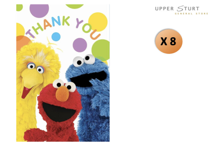 Sesame Street Thank You Cards 8 Pack Party Supplies