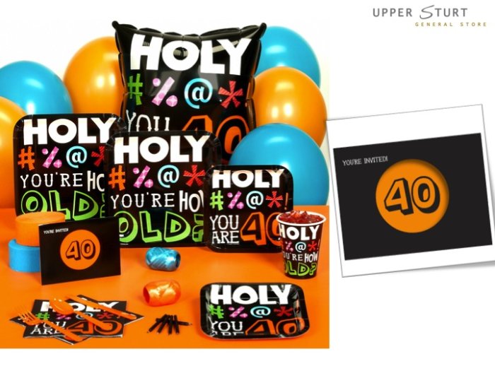 Holy Bleep 40 Invitations - 8 Pack