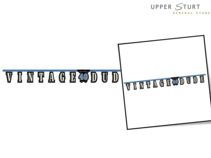 Vintage Dude 40th Birthday Banner Jointed Large - 1 Piece