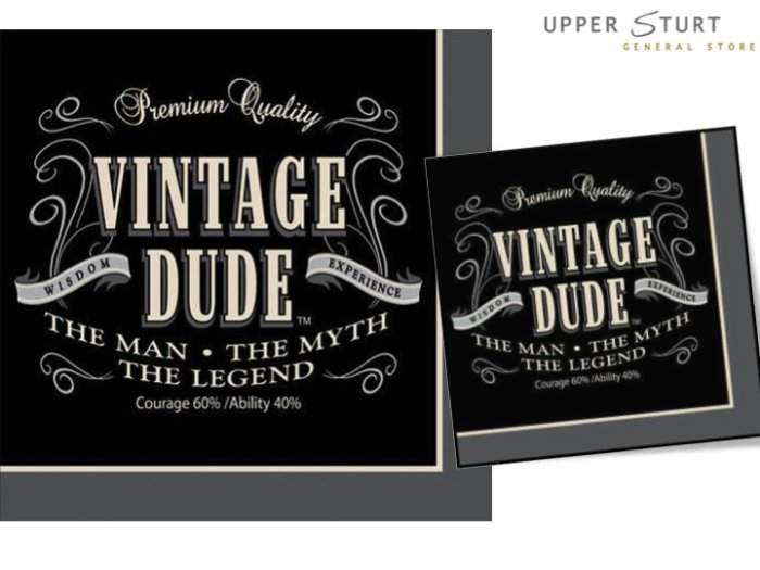 Vintage Dude Beverage Napkins - 16 Pack