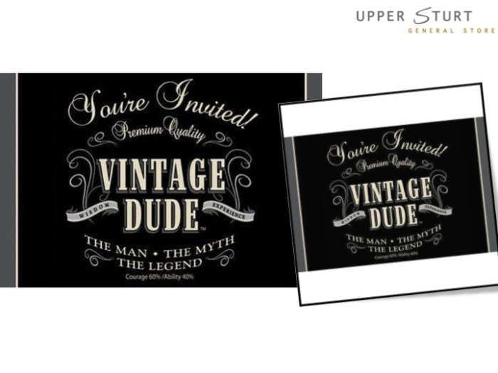 Vintage Dude Birthday Invitations - 8 Pack