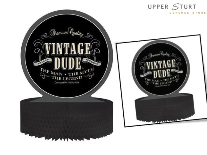 Vintage Dude Centrepiece, Honeycomb - 1 Piece