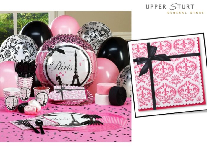 Paris Damask Lunch Napkins - 20 Pack