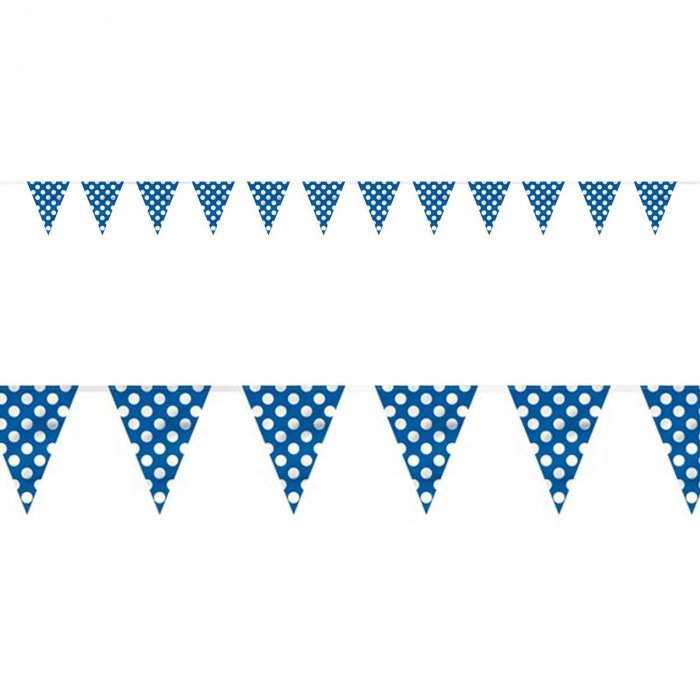 Blue and White Dots Flag Banner - 1 Piece - Image 2