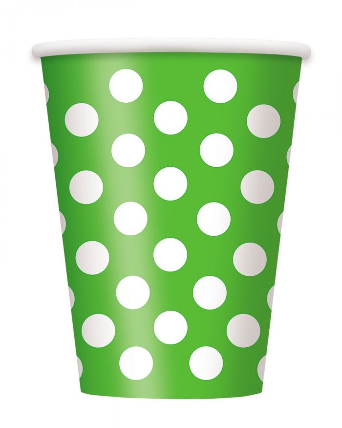 Green and White Dots 12 oz. Cups - 6 Pack - Image 2
