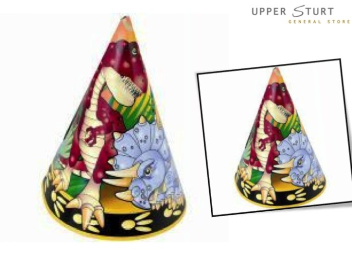 Dinosaur Party Cone Hats - 8 Pack
