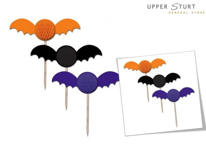 Halloween Bat Picks - 6 Pack