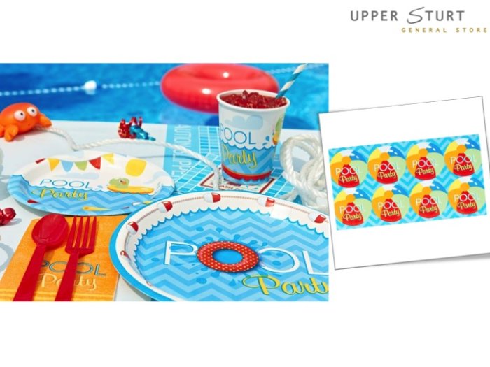Splashin' Pool Party Large Lollipop Sticker Sheet - 1 Sheet
