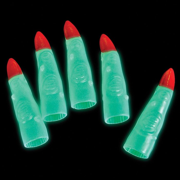 Halloween Glow in the Dark Martian Fingers - 10 Pack - Image 2