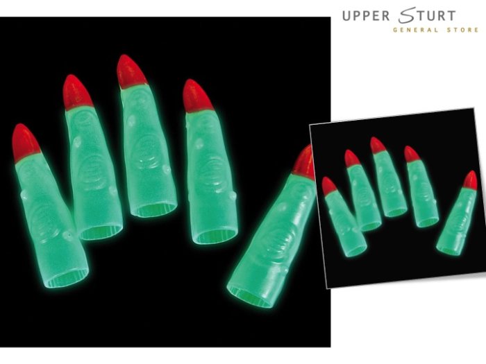 Halloween Glow in the Dark Martian Fingers - 10 Pack