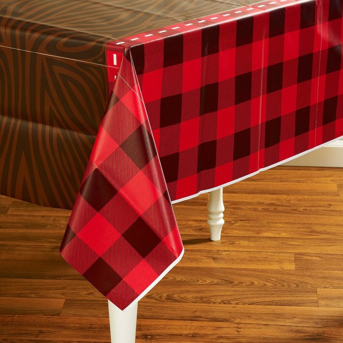 LumberJack Plastic Tablecover - 1 Piece - Image 2
