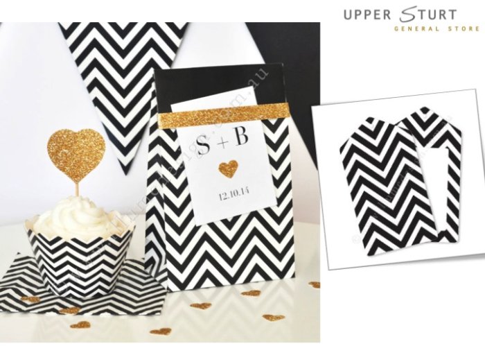 Chevron Black Tag - 12 Pack