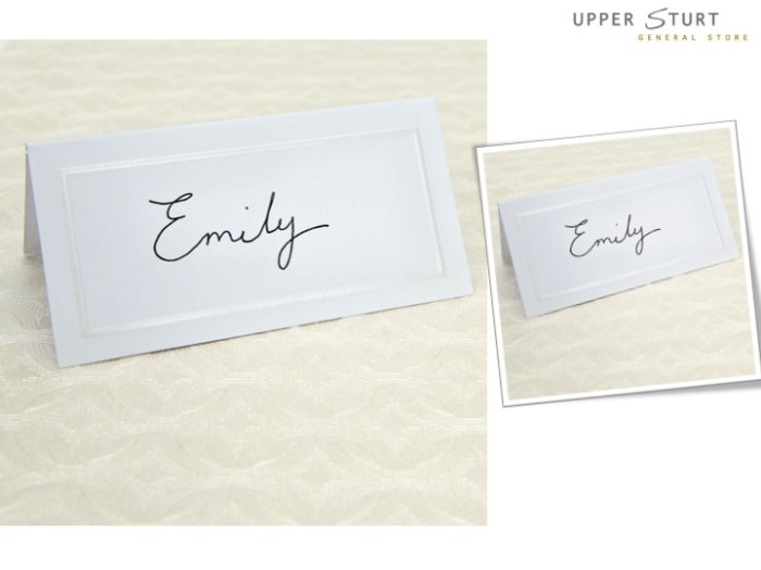 White Pearlized Place Cards - 50 Pack