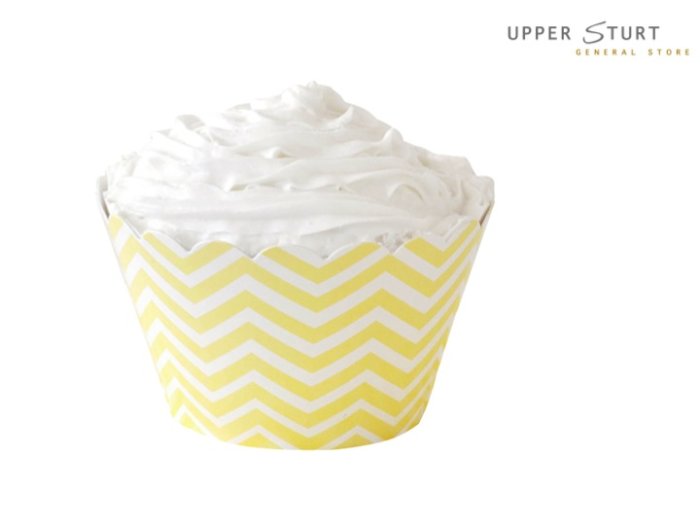 Chevron Yellow Cupcake Wrapper - 12 Pack