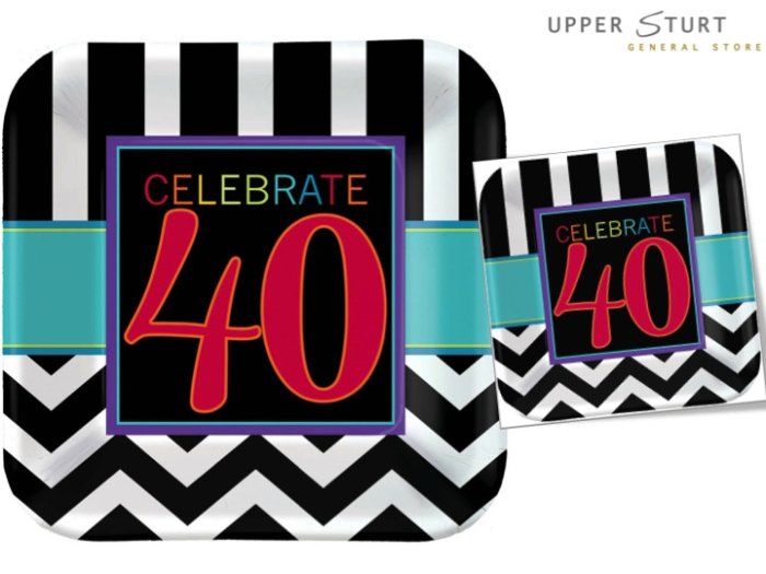 40th Celebration Dessert Plates - 8 Pack