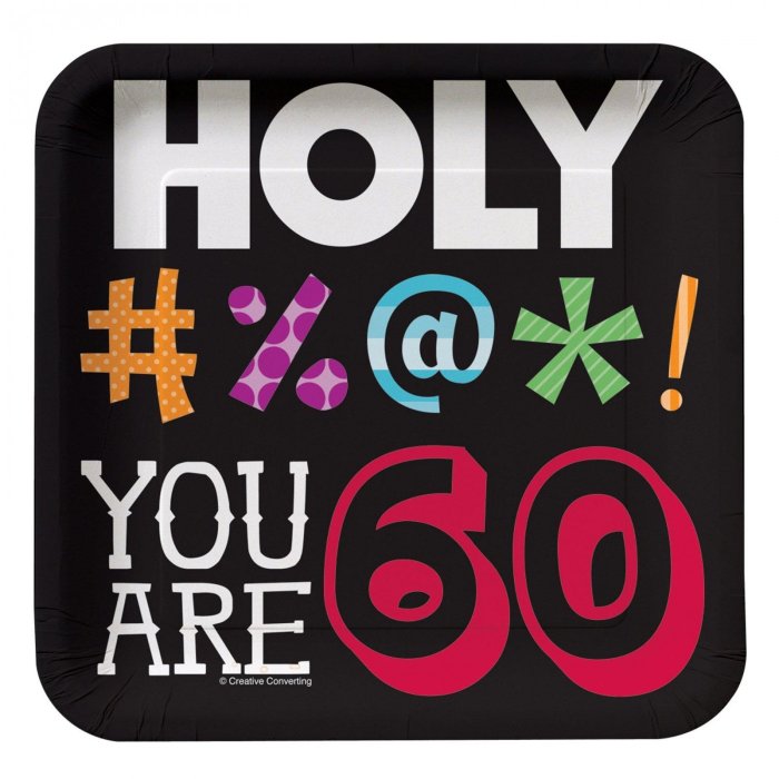Holy Bleep 60 Square Dessert Plates - 8 Pack - Image 2