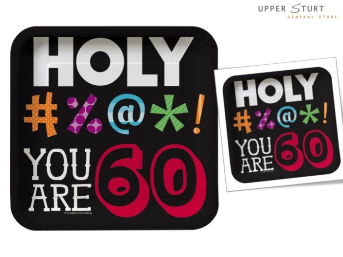 Holy Bleep 60 Square Dessert Plates - 8 Pack