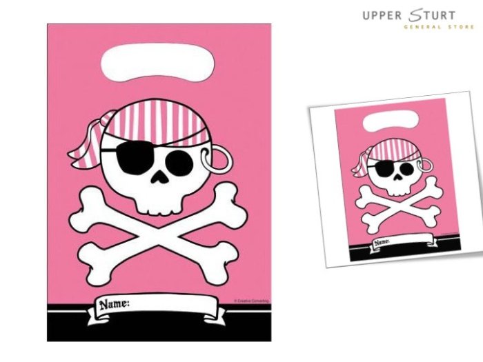 Pirate Parrty! Loot Bag Pink - 8 Pack