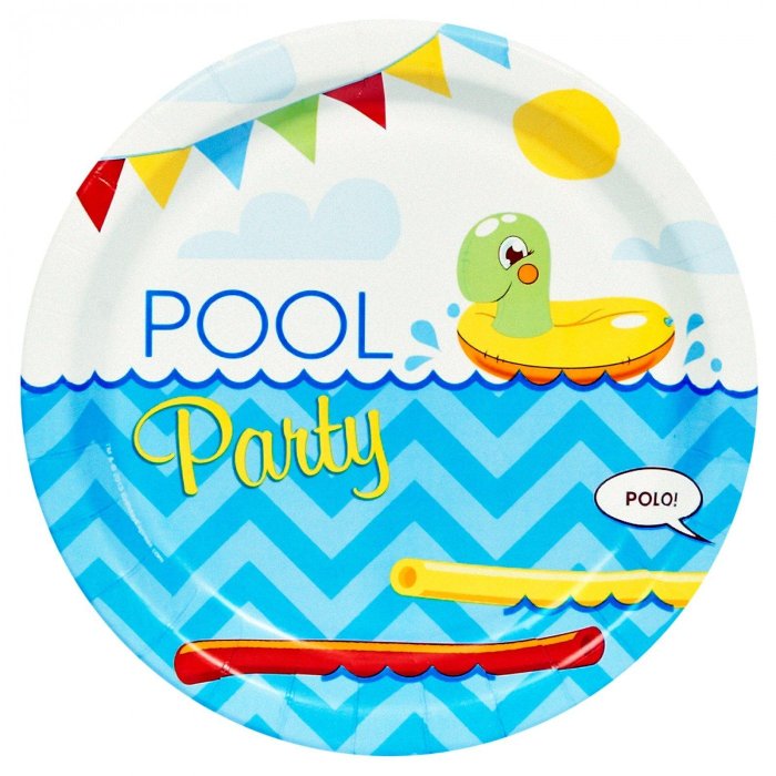 Splashin' Pool Party Dessert Plates - 8 Pack - Image 2