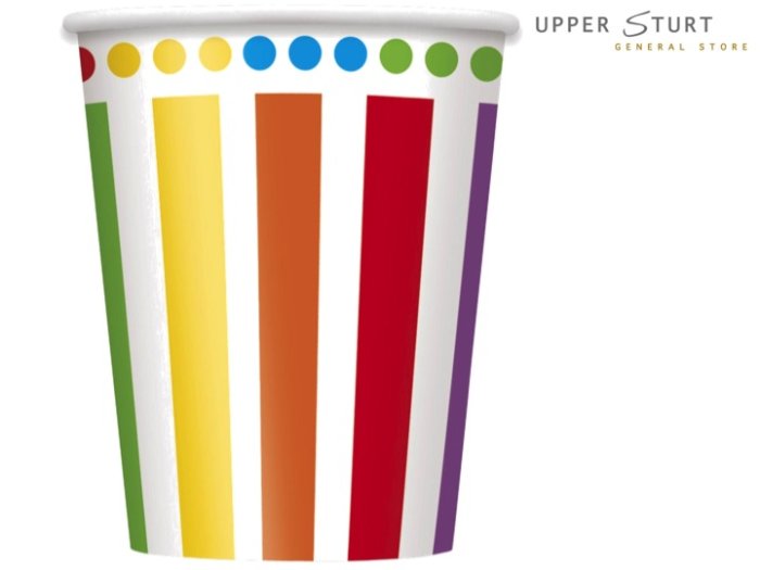 Rainbow Birthday Party 9 oz. Paper Cups - 8 Pack
