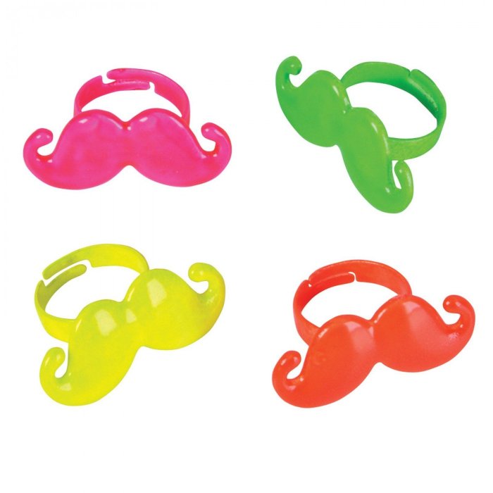 Neon Moustache Ring - 1 Piece - Image 2