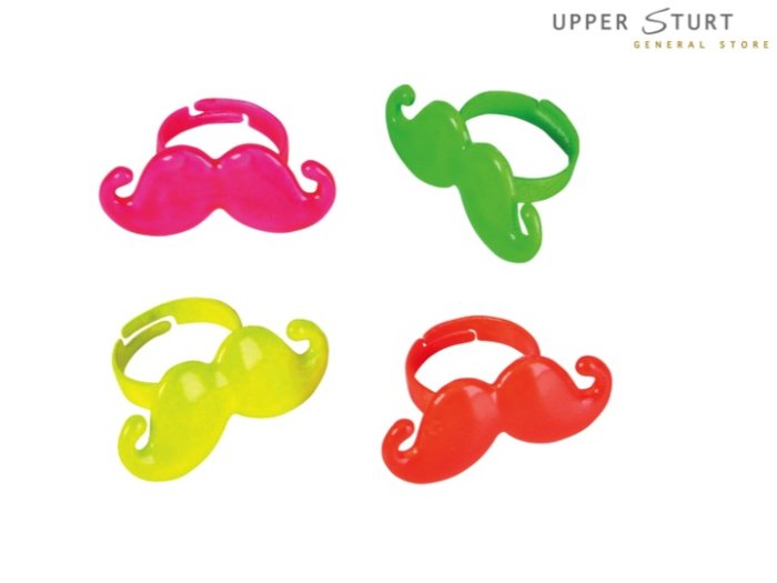 Neon Moustache Ring - 1 Piece