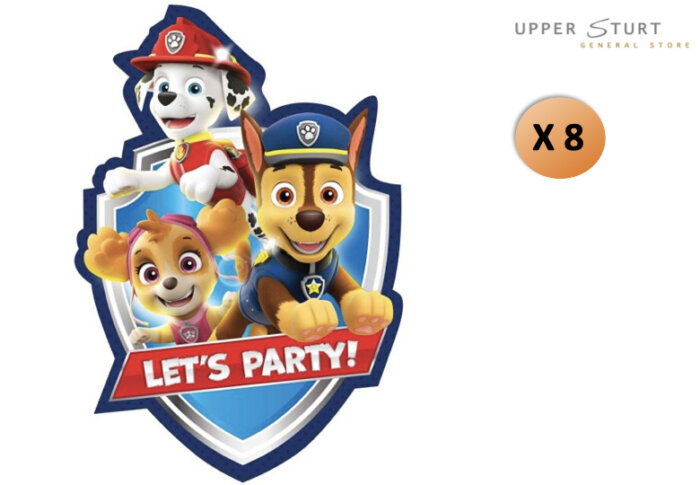 Paw Patrol Invitations 8 Pack Party Supplies