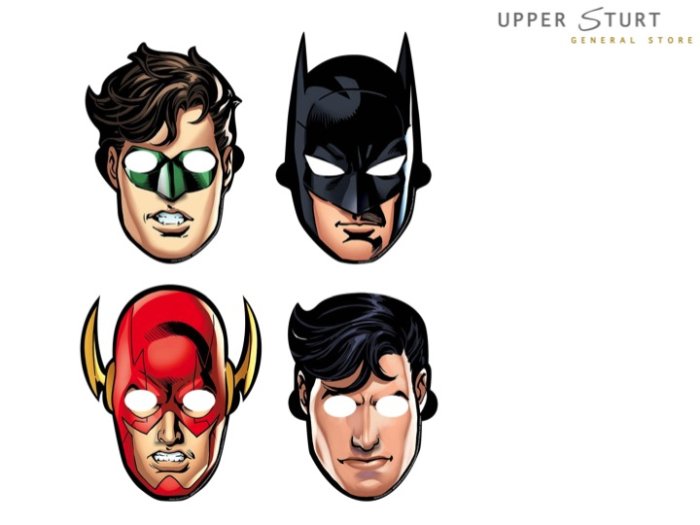 Justice League Paper Masks - 8 Pack