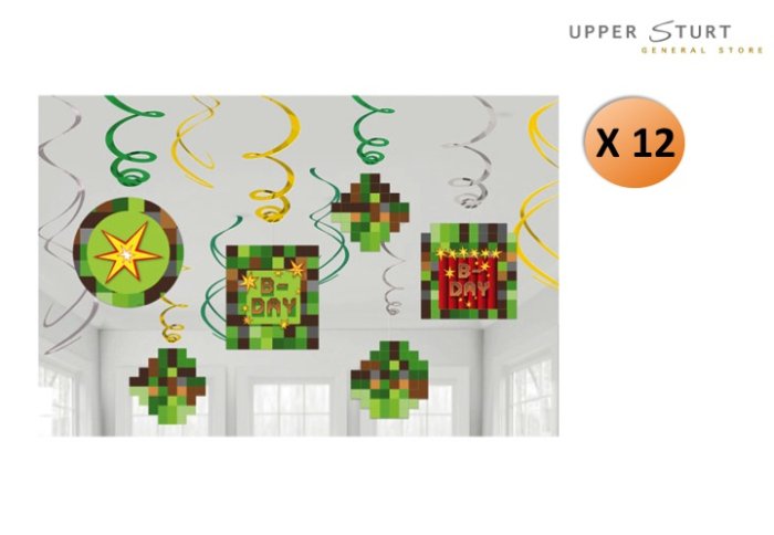 Minecraft Party Swirls 12 Pack TNT Paper Party Supplies