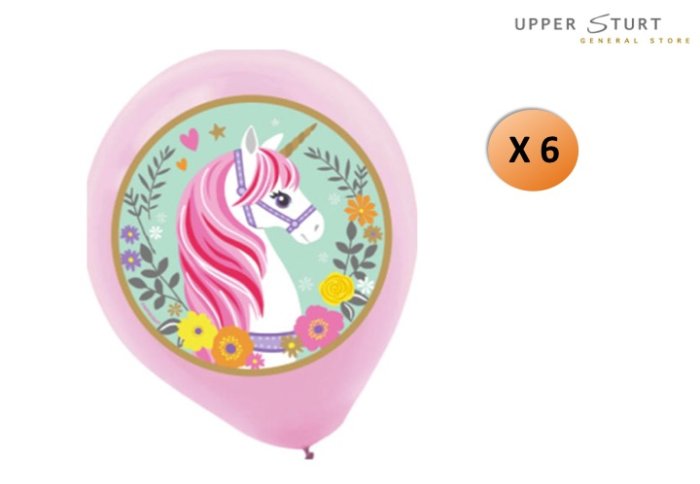 Magical Unicorn Latex Balloons 6 Pack