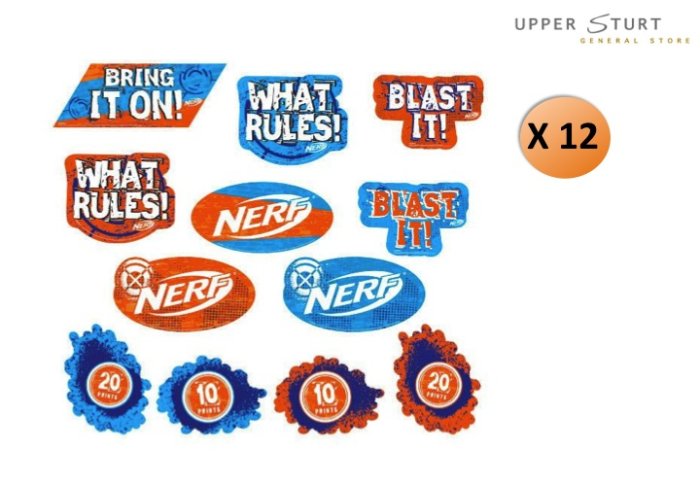 Nerf Party Cutouts 12 Pack Cardboard Birthday Party Supplies
