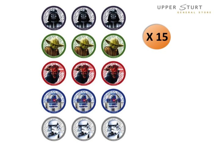 Star Wars Cupcake Edible Images 15 Pieces
