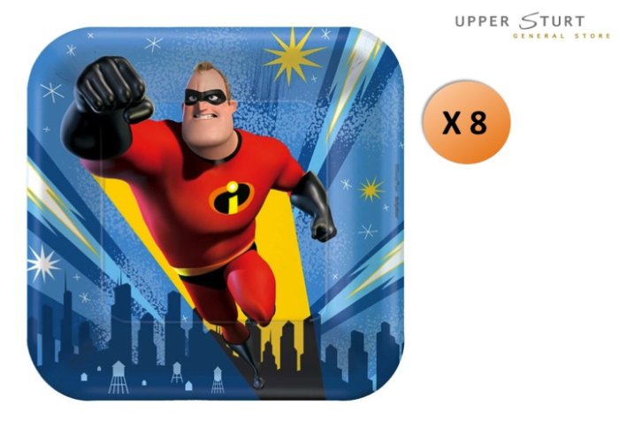 Incredibles 2 Dessert Plates 8 Pack Paper Birthday Party Supplies