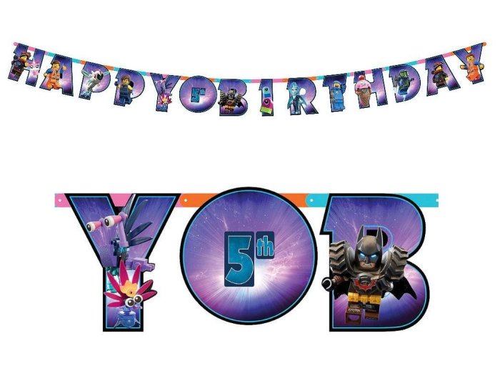 Lego Movie 2 Surprise Jumbo Banner Age Birthday Party Supplies