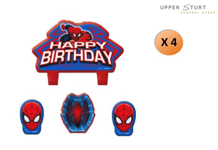 Spider-Man Candle Set 4 Piece Party Supplies Cake Decoration