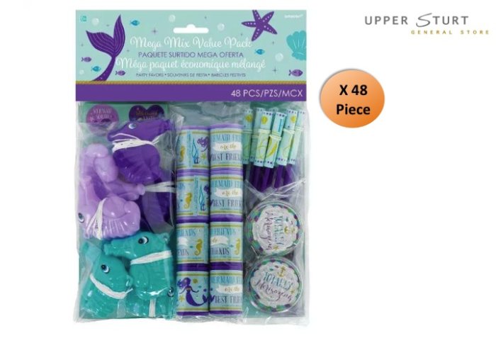 Mermaid Wishes Mega Mix Favour Pack 48 Piece 8 Person Party Supplies