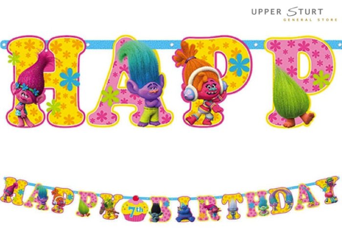 Trolls Jumbo Add-An-Age Letter Banner Birthday Party Supplies