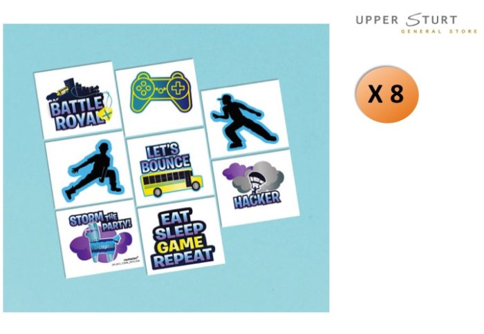 Fortnite Battle Royal Tattoos 8 Pack