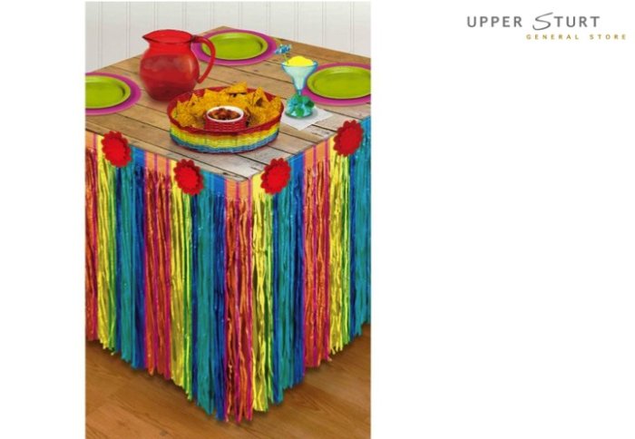 Fiesta Striped Paper Table Skirt 3m x 73cm
