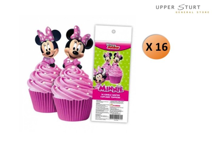 Minnie Mouse Wafer Cupcake Toppers 16 Pack Edible Images