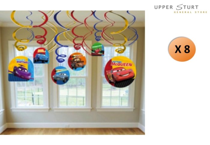 Disney Cars Swirl Decorations 12 Pieces Party Supplies