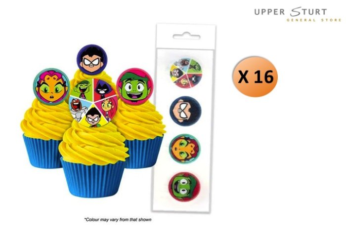 Teen Titans Go Wafer Cupcake Toppers 16 Pack Edible Images Party