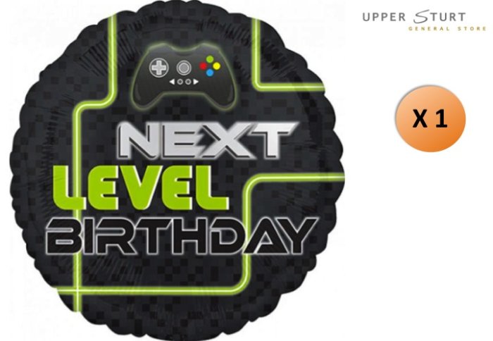 Level Up Gaming Birthday Foil Balloon 43cm Party Supplies