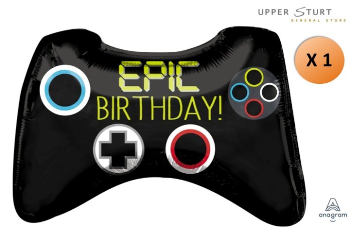 Level Up Gaming Super Shape Foil Balloon Birthday Party Supplies