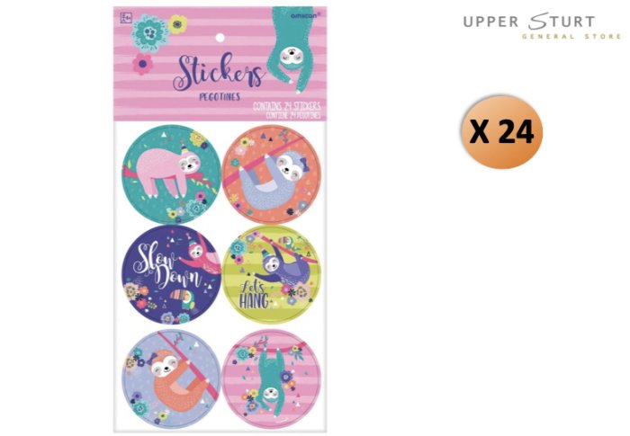 Sloth Stickers 24 Pack