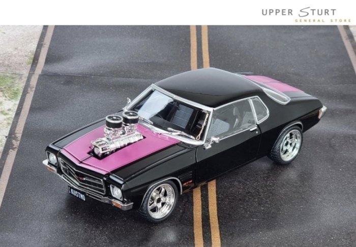 1973 Holden Monaro HQ GTS KUSTOMQ Black Pink 1:24 Diecast EXPERT PACKAGING