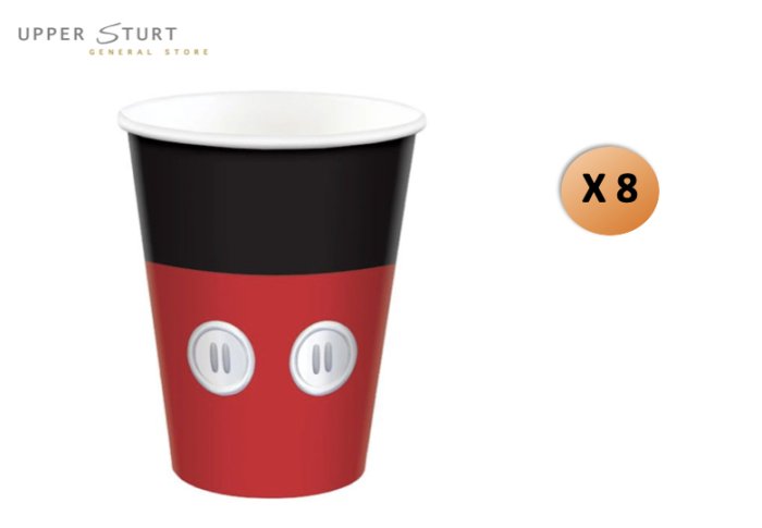 Mickey Forever 266ml Paper Cups 8 Pack Party Supplies